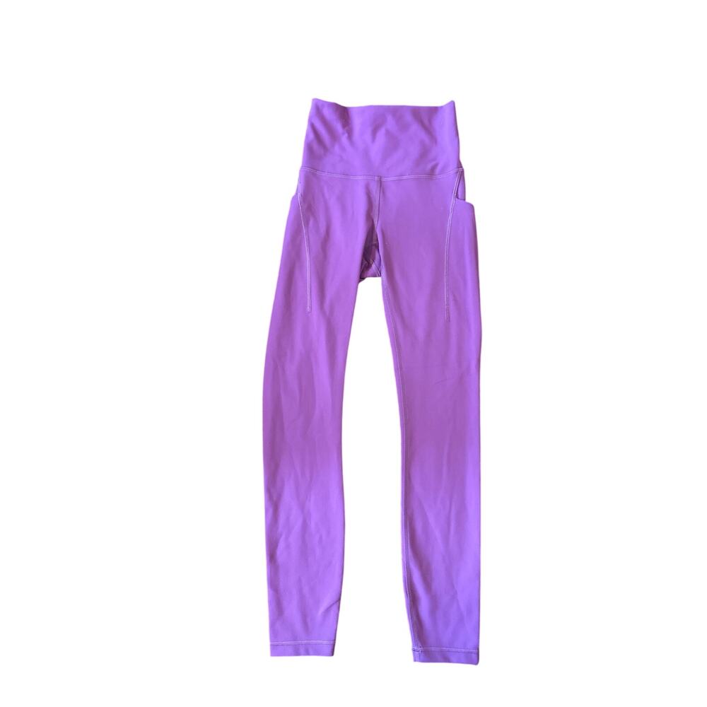 Women 2 Lululemon Wunder Train High Rise Tight Purple Leggings Yoga Pants